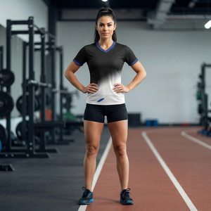 Maillots de sport personnalisés pour hommes, en polyester 100 %, anti-boulochage, coupe régulière, col rond, manches courtes, imprimés par sublimation, vente en gros - Product Image 5