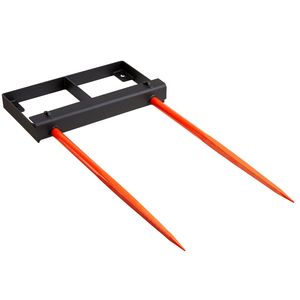 Puntas para Hileras de Heno de 49 Pulgadas, Capacidad de Carga de 3000 Libras, Accesorio para Cucharón de Tractor o Minicargadora, 2 Piezas con Estabilizador de 17.5 Pulgadas - Product Image 1
