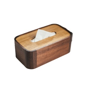 Caja de pañuelos de madera con forma rectangular, diseño nórdico, conveniente para decoración de encimera de oficina en casa, decoración de mesa, almacenamiento para escritorio - Product Image 3