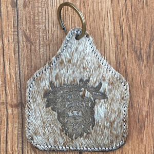 Vente en gros de porte-clés gravés au laser en cuir de vachette avec design personnalisé porte-clés de luxe en cuir véritable cadeaux promotionnels - Product Image 2