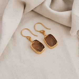 คริสตัลโบฮีเมียนสุดชิคต่างหูควอตซ์เคลือบทองทำด้วยมือเครื่องประดับแฟชั่นสุดเก๋ดูหรูหรา - Product Image 3