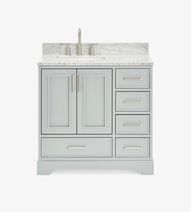Mueble de Baño Personalizado Mary de 37 Pulgadas con Lavabo a la Izquierda, Solo Mueble, 3 Opciones de Acabado, Fabricante OEM de Vietnam - Product Image 1