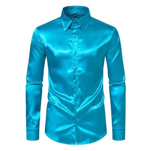 Chemises décontractées pour hommes, nouveau design élégant, manches longues, tissu sergé respirant de haute qualité, séchage rapide, col montant personnalisable - Product Image 5