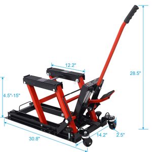 Sollevatore Idraulico a Forbice per ATV da 1500 libbre, Portatile, a 4 Ruote, per Moto, Rampe e Cavalletti Moto - Product Image 6