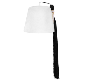 Sombrero Fez Personalizado con Pedrería Blanca Pura, Emblema de Reina Egipcia, Borla Larga Negra, para Ceremonias Fraternales - Product Image 4
