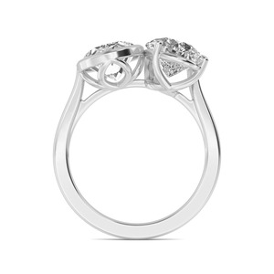 Anillo de Compromiso con Diamantes Cultivados en Laboratorio, Corte Oval y Pera, 3.05 CTW, en Oro Rosa de 10K, para Novias de Lujo - Product Image 4