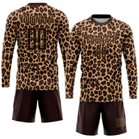 Nouvel ensemble de maillots de football personnalisés tendance à imprimé léopard, avec nom et numéro personnalisés, respirant et à séchage rapide, pour équipe de football