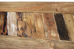 Banc de patio moderne en teck recyclé fait main, sièges colorés pour projets extérieurs de cafés, restaurants et hôtels - Product Image 5