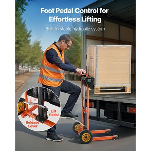 Transpallet Idraulico con Capacità di Carico di 450 Libbre, Sollevatore a Verricello, Stacker con Altezza Massima di Sollevamento di 35,8 Pollici, Carrello Elevatore con Capacità di Carico di 350 Libbre - Product Image 4