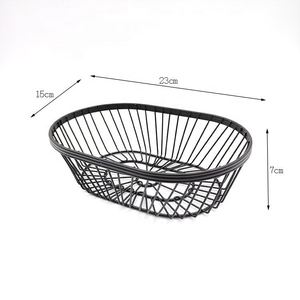 Cesta de alambre metálica para pan y frutas, oblonga, para servir en encimera de cocina, para granja, restaurante, picnic - Product Image 4