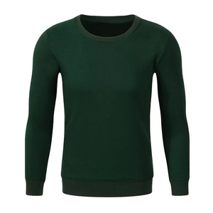 2025 nouveauté Vintage lavé 100% coton sweat Double couche à manches longues col rond T-shirt pour l'hiver motif solide - Product Image 1