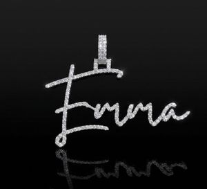 RB Gems Personalized Emma Name Pendant 925 <b>Silver</b> Gold Plated Crystal Letter <b>Charm</b> Everyday Wear Unisex Luxury Style - Product Image 1