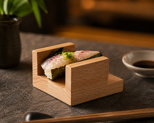 High End Eco-Friendly Beech Wood Manual One Roll Sushi Rack & TacoRoll Sea Urchin Hand <b>Holder</b> Dishwasher Safe - Product Image 3