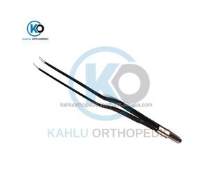 Pince bipolaire courbée non adhésive de type baïonnette pour neurochirurgie, 22 cm avec butée, pince isolée angulaire par KAHLU ORTHOPEDIC - Product Image 6