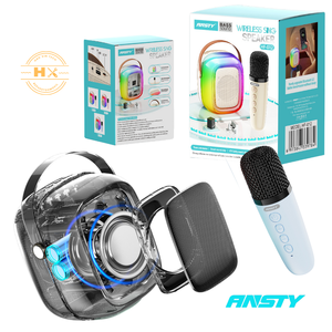 Altavoz de Karaoke Ansty HF-012 con Bluetooth 5.3, Luces LED Dinámicas Multicolor, Micrófono Inalámbrico (SD, Aux, USB) - Product Image 1