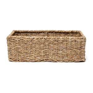 Handwoven Natural Seagrass <b>Rectangular</b> <b>Basket</b> Storage Organizer for Home Decor - Product Image 1