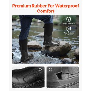 Chaussures de travail légères imperméables antidérapantes pour hommes - Bottes en caoutchouc à embout d'acier pour la pêche en plein air et les activités par temps de pluie - Product Image 2
