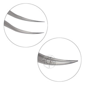 Pince à cils en acier inoxydable, outil de précision pour extensions de cils, applicateur à pointe incurvée pour utilisation en salon de beauté - Product Image 6