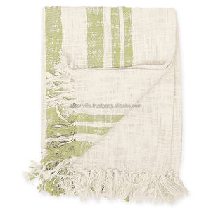 All- Season Handloom <b>Throw</b> <b>Blanket</b> With Fringes & <b>Brown</b> Striped Durable Woven Sofa Home Decor <b>Throw</b> <b>Blanket</b> - Product Image 4