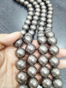 ลูกปัดพลอยไพไรต์แท้ธรรมชาติทรงกลมเรียบเนียน – ลูกปัดคริสตัลขัดเงาคุณภาพระดับ AAA สำหรับทำเครื่องประดับ - Product Image 2