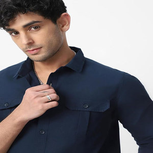 Camisas de manga larga informales personalizadas de alta calidad para hombre, moda transpirable antiarrugas para verano, venta al por mayor para adolescentes - Product Image 1