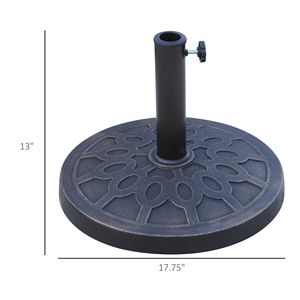 Support de parasol en résine à motif décoratif magnifique de 18 pouces, capacité de 26 lb, support de parasol de marché, installation facile, diamètre de 1,5 pouce - Product Image 3