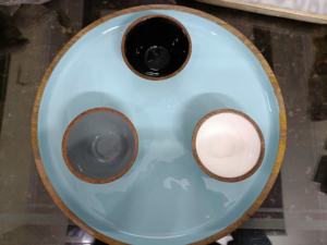 Juego de 2 bandejas para pescado con diseño esmaltado en el interior, bandeja de servir de madera de mango para el hogar, hoteles y restaurantes, personalización disponible. - Product Image 5