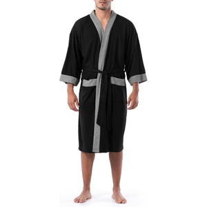 Men's 100% Cotton <b>Bathrobe</b> Comfortable <b>Hooded</b> and Longer Soft - Product Image 1