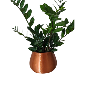 Maceta antigua de cobre martillado con patrón circular, estilo rústico para jardín, maceta hecha a mano en oferta. - Product Image 3