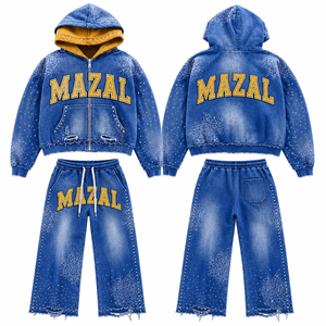 Chándal de algodón al por mayor, chándal de entrenamiento de forro polar grueso, MOQ bajo, fábrica personalizada - Product Image 5