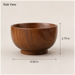 Tazón de madera para servir, 4.5 pulgadas de diámetro, 2.75 pulgadas de altura, solo lavar a mano, utensilios, cucharas - Product Image 4