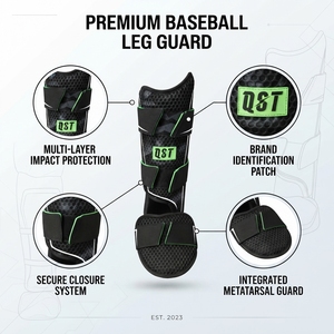 Baseball Leg Guard Protective Shin Guard Padded Adjustable Strap Sports Equipment Custom Logo OEM Wholesale Bulk Supply - Product Image 2