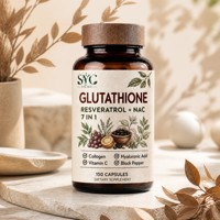 Capsules d'antioxydants pour adultes à base de glutathion naturel et de resvératrol, pour éclaircir la peau et stimuler l'énergie, absorption élevée, export en vrac, personnalisables