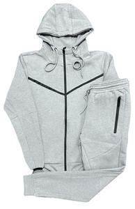 Conjunto de Sudadera con Capucha de Invierno de Talla Grande 2 en 1 de Forro Polar Técnico 100% Algodón para Venta al por Mayor, Sudadera con Cremallera Personalizada y Bolsillo con Cremallera - Product Image 5