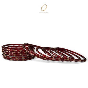 Pulseras Kashmiri de Cristal de Circonio Rojo Granate de Moda, las Más Vendidas, con Acabado Chapado en Oro, para Bodas de Mujeres - Product Image 4