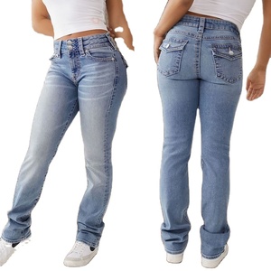 Trending Product High Quality Mid-rised Casual Jeans <b>Trousers</b> <b>Women</b> Stylish Straight Leg Denim Winter <b>Summer</b> - Product Image 3