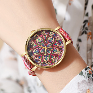 Trendy Ethnic Style Women's Fashion Quartz Watch with Alloy Case Fabric Band Luxury Box Included - Product Image 2