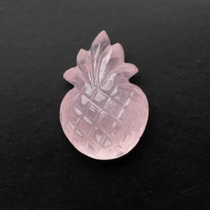 Natural Rose Quartz <b>Pineapple</b> Carved Gemstone Loose Drilled Pendant Stone For Jewelry Making Wholesale Bulk Crystal Carving 25mm - Product Image 3