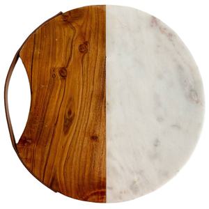 Nouvelle Arrivée Attrayant Marbre Naturel Et Planche À Découper En Bois Vente Chaude De Forme Ovale Planche À Découper Avec Planche Suspendue - Product Image 1