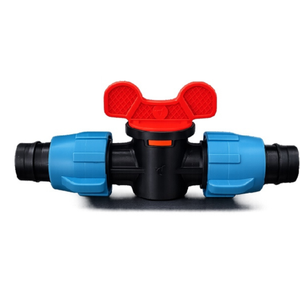 Válvula antiexpulsión en línea de plástico virgen para sistemas de riego agrícola, accesorio de riego en colores negro, rojo y azul. - Product Image 2