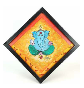 Pintura Mithila de Bihar en Metal Hecha a Mano en Jharkhand, Arte Folclórico Colorido en 3D para Decoración de Sala de Estar - Product Image 3