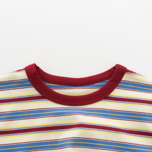 T-shirt en jersey rayé en coton biologique respectueux de l'environnement, qualité supérieure, respirant, unisexe, chemise d'été, export en vrac aux États-Unis - Product Image 3