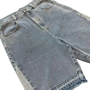 Pantalones Cortos de Mezclilla para Hombre, Estilo Urbano, Cintura Elástica, Transpirables, Desgastados, con Roturas a la Altura de la Rodilla, Casuales, 100% Algodón Orgánico - Product Image 5