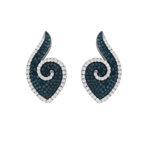 JEWELSPAARK High Quality 1.56 Ct Natural Cut White <b>Blue</b> Diamond <b>Stud</b> <b>Earrings</b> Women's Trendy 925 Sterling Silver Wedding - Product Image 1