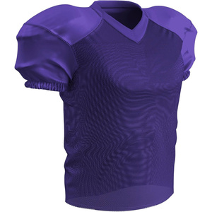 Maillot de football américain pour homme, violet, col en V, manches courtes, respirant, en mesh, ajusté, couleur unie, vêtements de sport - Product Image 1
