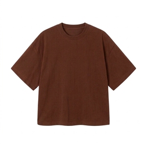 เสื้อยืดโอเวอร์ไซส์ทรงบ็อกซี่แบบครอปพิมพ์ลายกราฟิกผ้าคอตตอนเนื้อหนักสีดำฟอกย้อมแบบดิสเทรสคุณภาพสูงสั่งทำพิเศษ - Product Image 2