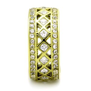 Anello in Acciaio Inossidabile TK1558 con Zirconia Cubica di Grado AAA, Placcatura in Oro IP (Ion Plating) - Product Image 4