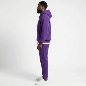 Most Demanding Stylish Unisex Purple Color Quarter Zip <b>Hoodie</b> Regular Fit Casual Pullover Hood Cotton Fleece Sweatshirt For men - Product Image 3