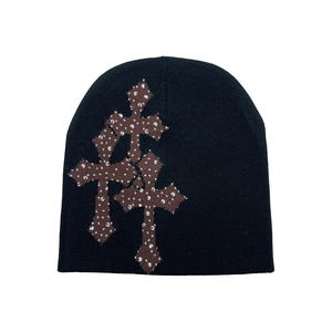 Customized <b>Winter</b> Skull Cuff Less Beanie All Over Logo Knitted Jacquard Beanies With Common Fabric Feature <b>Caps</b> - Product Image 4