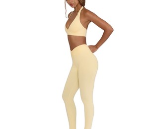 Conjunto Deportivo para Mujer con Logotipo Personalizado, Secado Rápido, Bra Deportivo y Leggings de Cintura Alta, Color Sólido, 2 Piezas, Ropa Deportiva para Yoga y Fitness - Product Image 6
